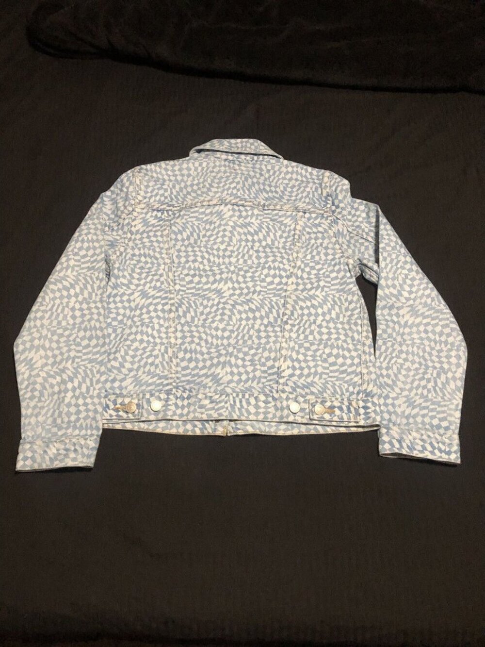 Levi's Blue Original Trucker Jacket Patterned Denim Jacket. Size Small. White - Picture 7 of 7
